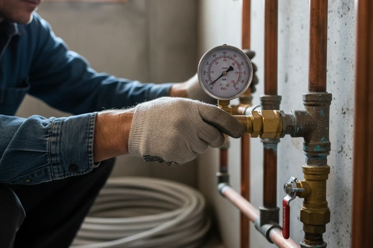 Pressure testing a repaired line during Water Line Repair in Loysville